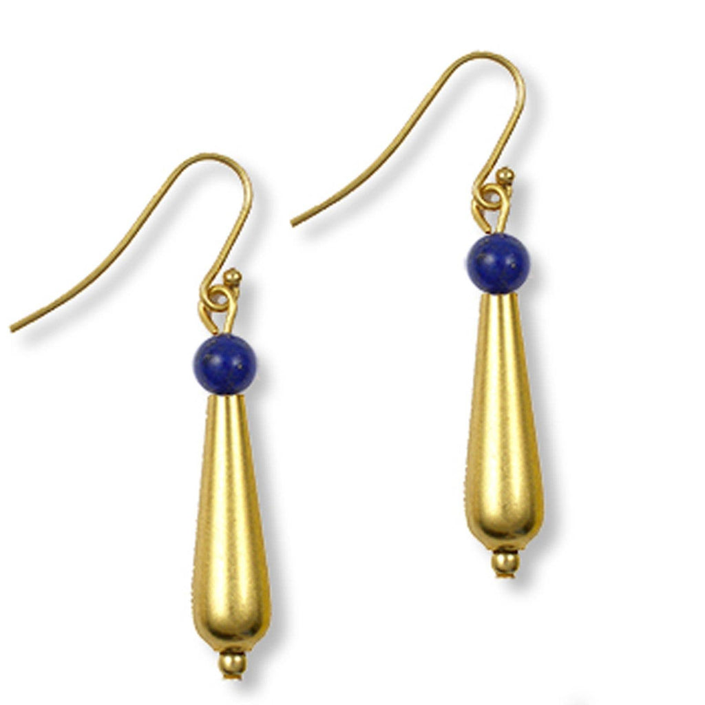 Museum Reproductions | Discoveries Egyptian Imports - Petal Drop Lapis Earrings