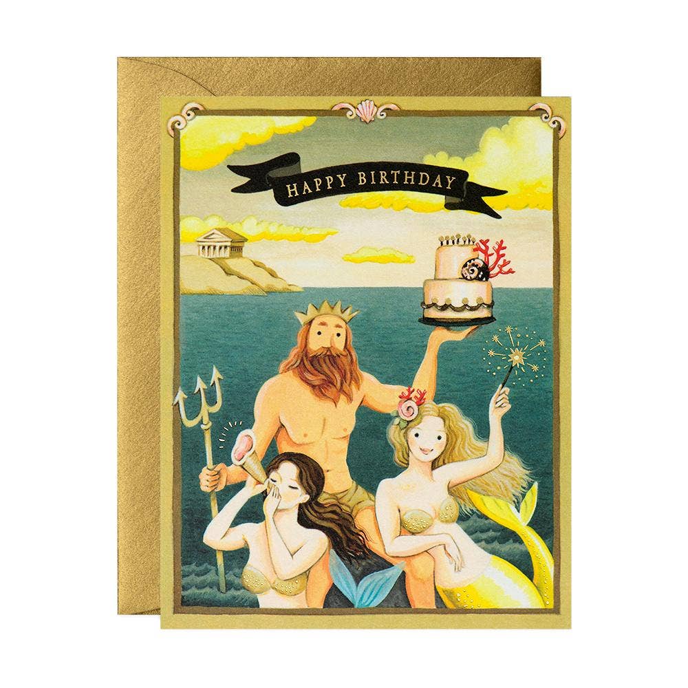 JooJoo Paper - Neptune and Mermaids Birthday Card