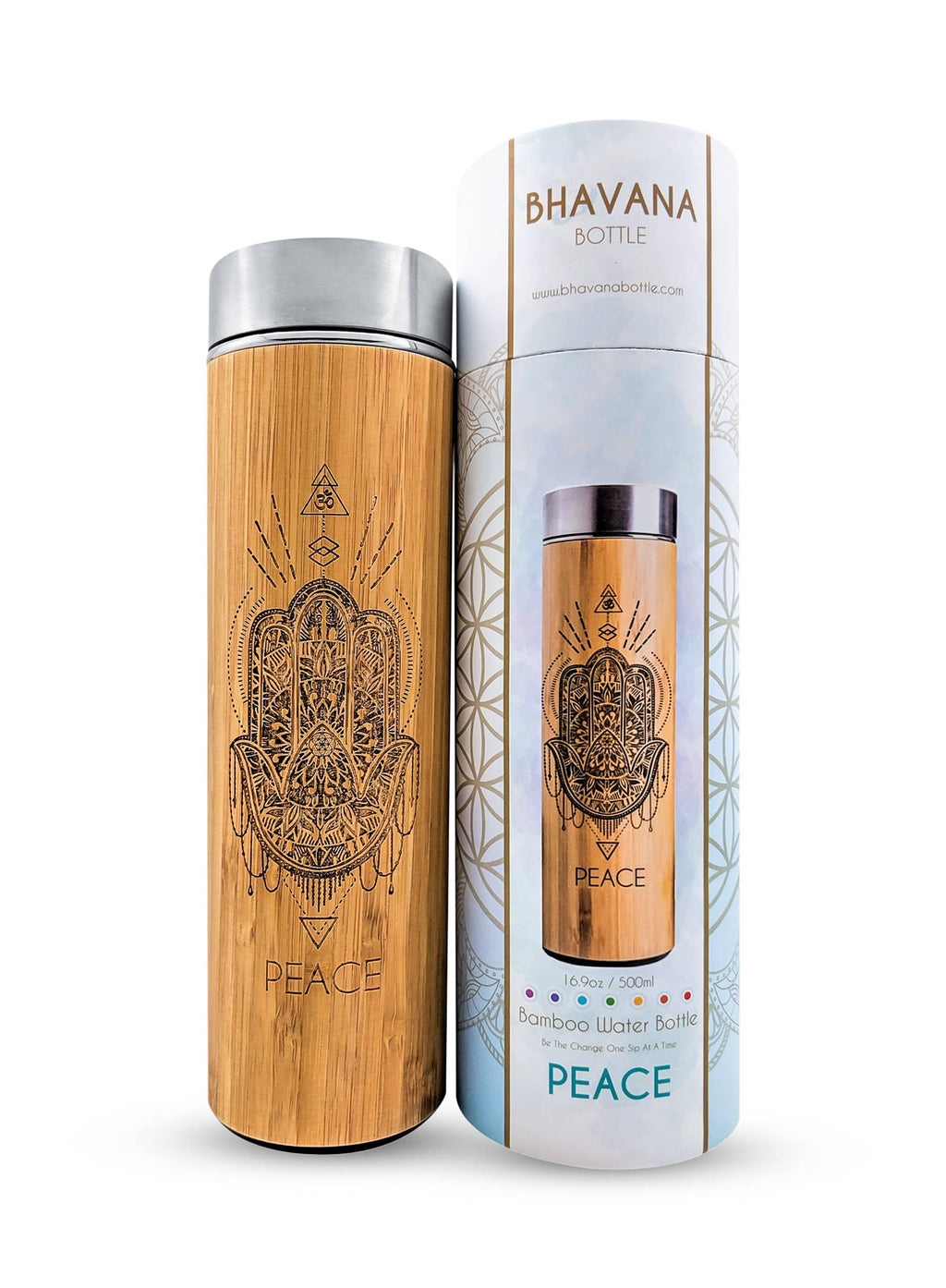 Bhavana Bottle - 16.9oz Bamboo Tumbler - Peace