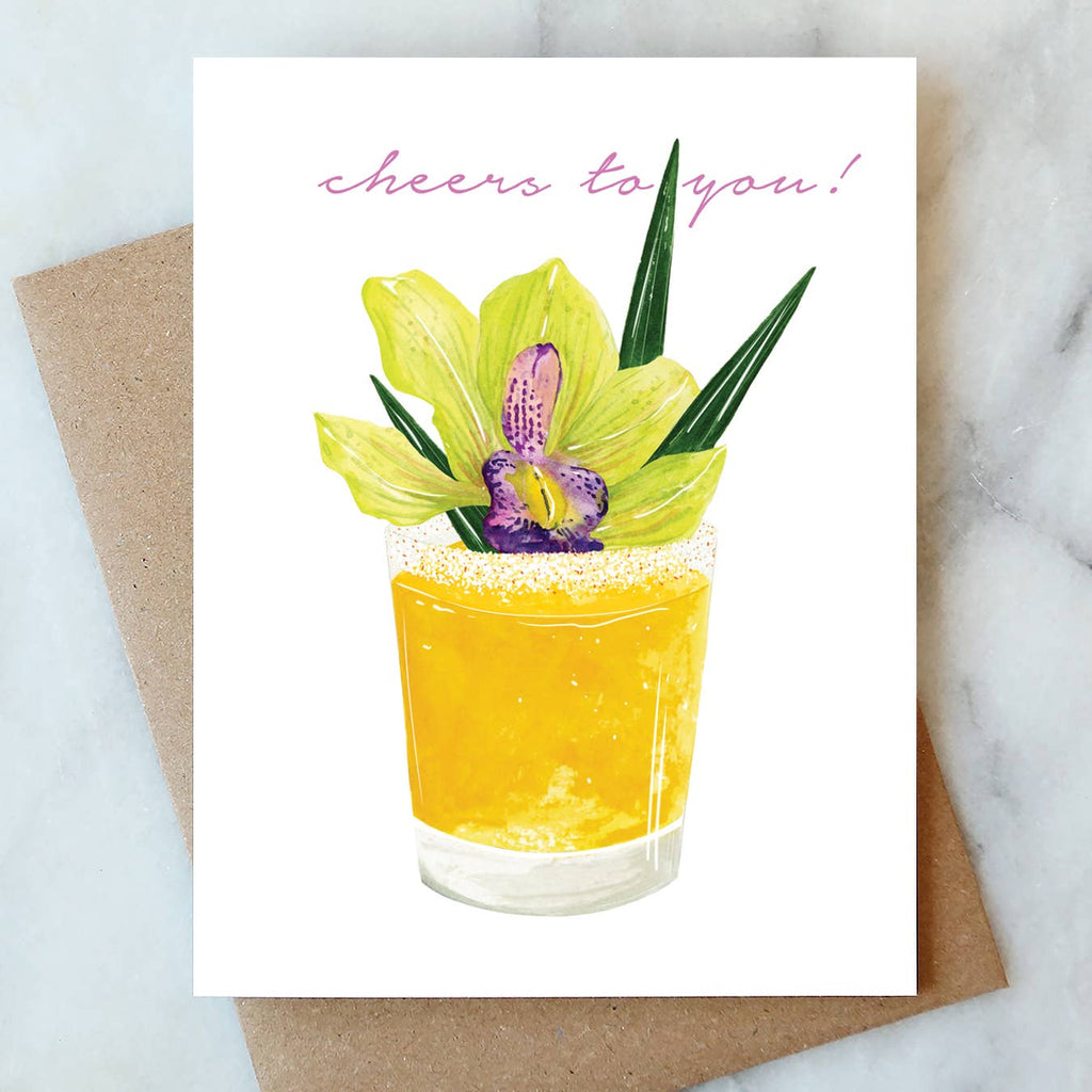 Abigail Jayne Design - Tropical Cocktail Cheers Card