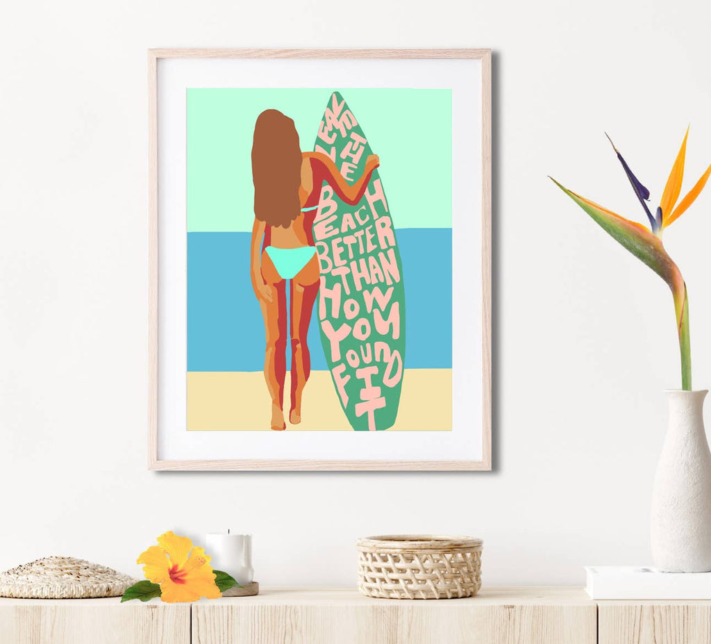 Paradise now Hawaii - Clean The Beach Matted print