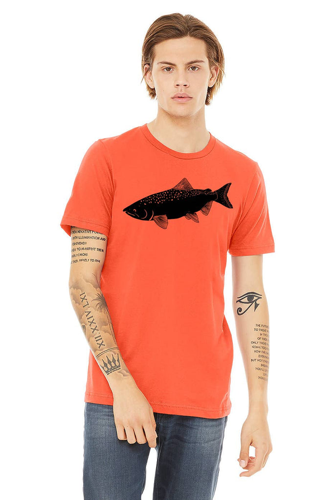 Salty Raven LLC - Salmon on Coral Unisex Tee Shirt, Men's T-shirt