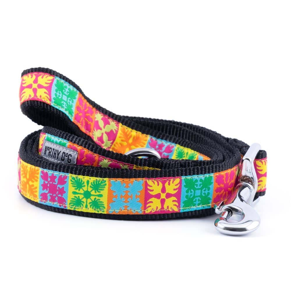 The Worthy Dog - Hawaiian Patchwork Lead: Large / Multicolored