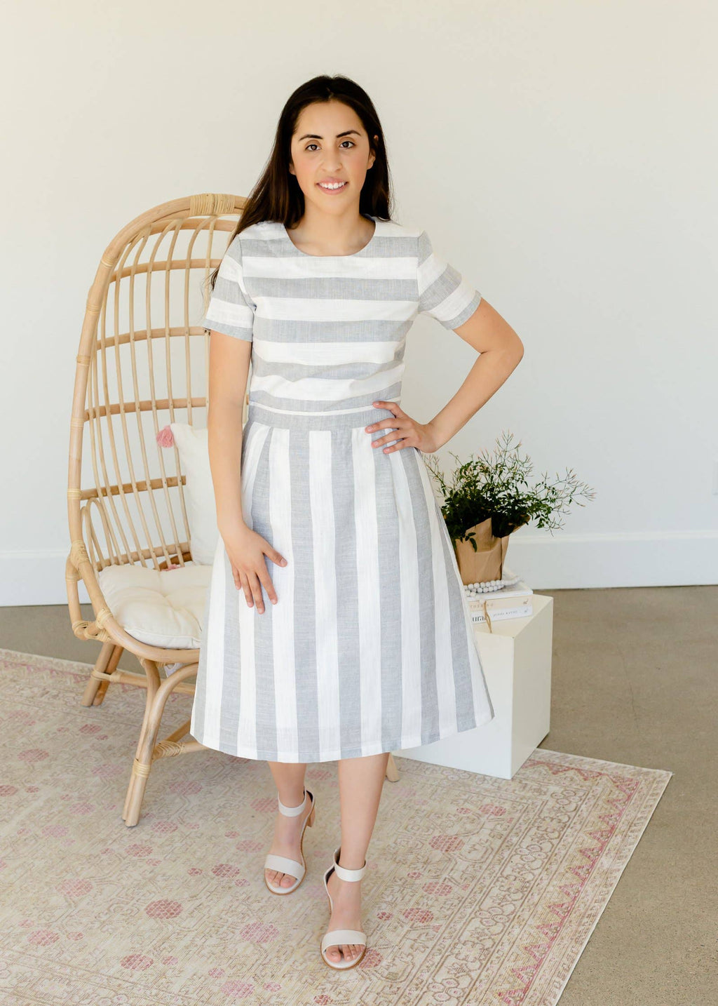 Inherit Clothing Company - Marian Linen Striped Midi Dress